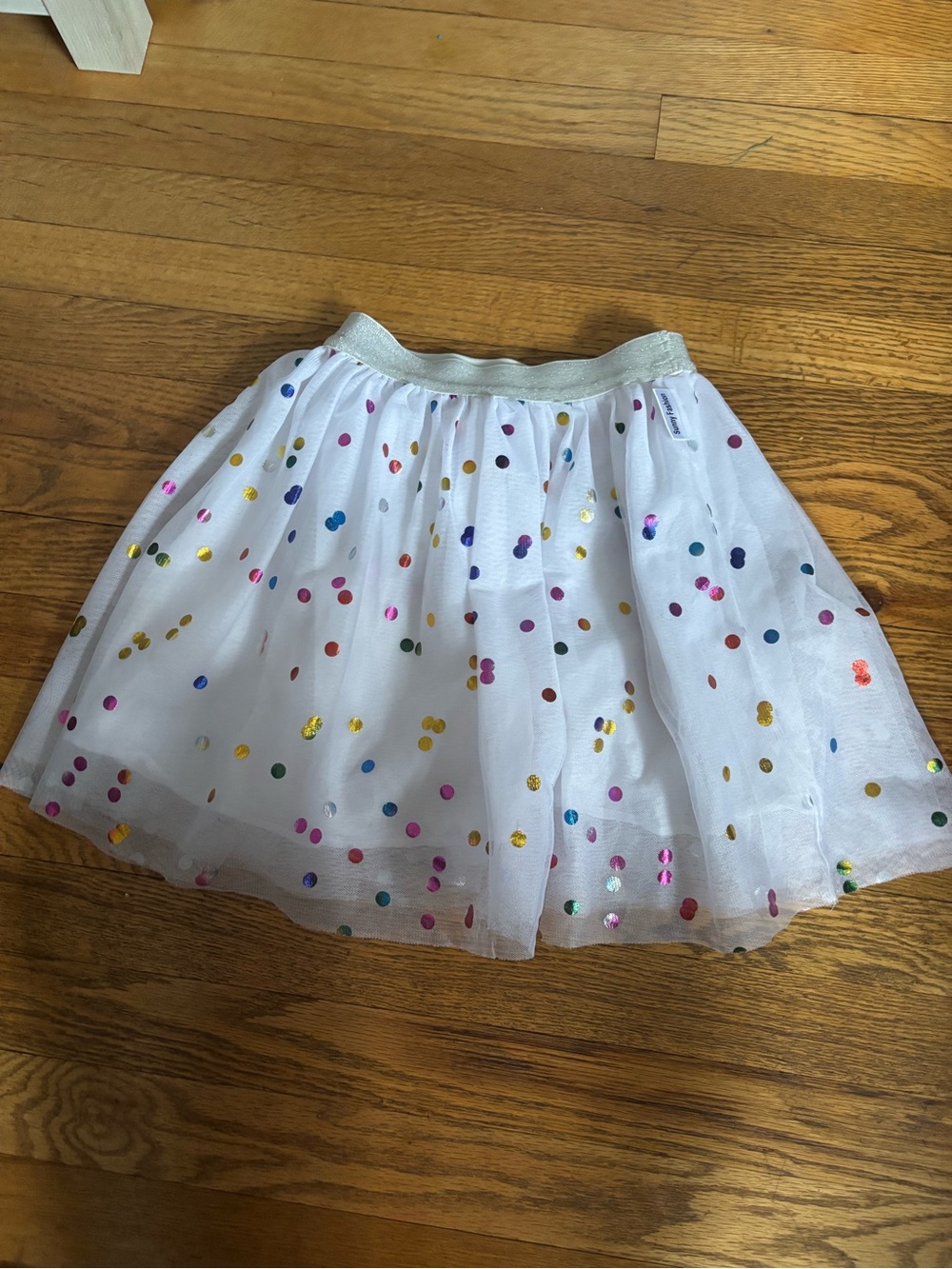 Sparkle Dot White Tulle Skirt for Girls